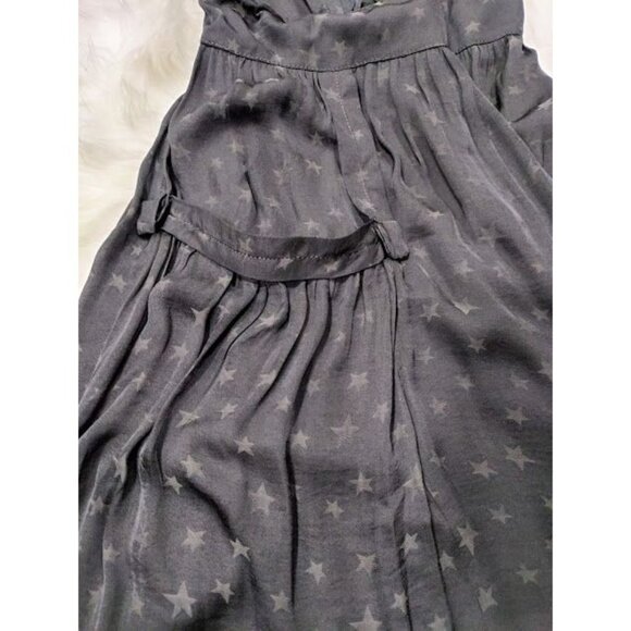 Max Studio Vintage Whimsy Goth Star Pattern Puff Sleeves Pleated Midi Dress M - Picture 16 of 16